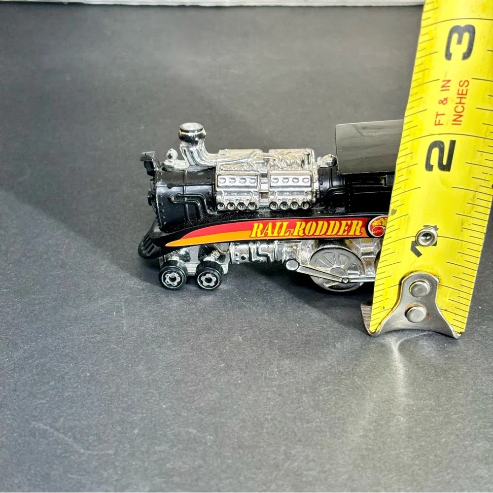 Vintage 1995 Hot Wheels‎ Rail Rodder Train Locomotive Black Orange Mattel
